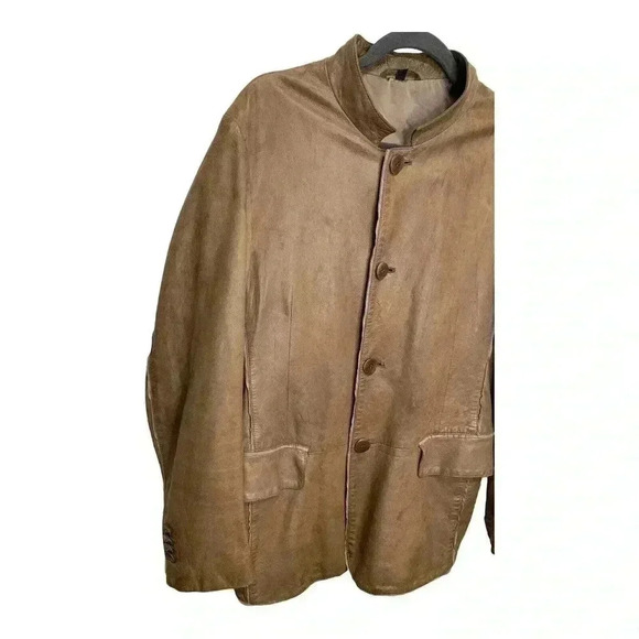 Giorgio Armani Men's 100% Soft Lambskin Leather Jacket Made In Italy Sz 48 - Picture 6 of 16